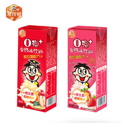 旺旺食技研 o泡 果奶饮料 苹果味 250ml*12瓶