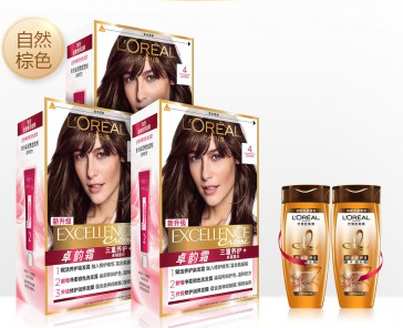 L‘OREAL PARIS 巴黎歐萊雅 卓韻霜護發染發霜 3盒裝 (贈潤發乳100ml*2)