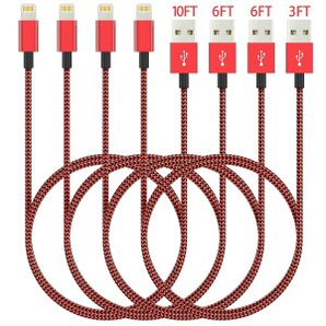 IDiSON iPhone Lightning 數(shù)據(jù)線(10/6/6/3ft) 4件裝