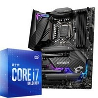 intel 英特爾 酷睿 i7-10700K 盒裝CPU處理器 + 微星 MPG Z490 GAMING CARBON WiFi暗黑板U套裝