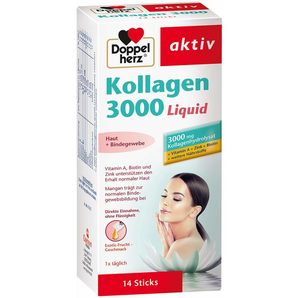 Doppelherz 雙心 kollagen3000膠原蛋白液修復(fù)肌膚 補(bǔ)水緊致 14條