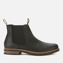 Barbour Farsley 男士切爾西皮靴黑色