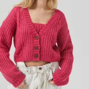 UO Lolli Cable Knit 女士開衫針織衫