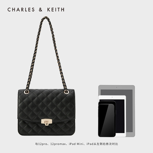 2021春季新品 CHARLES&KEITH 小CK 女士重塑菱格链条腋下包 包邮包税