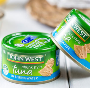 百年全球海鮮品牌！JOHN WEST 西部約翰 金槍魚罐頭 95g*4罐