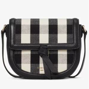 kate spade new york 格紋 Knott Gingham 女士中號(hào)馬鞍包 