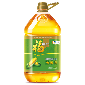 福臨門 非轉(zhuǎn)基因壓榨玉米油 4.5L/桶  