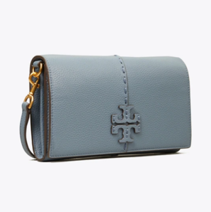某貓￥3060！Tory Burch 湯麗柏琦 McGraw 霧霾藍(lán)女士斜挎包