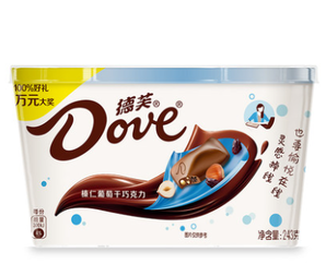 88VIP！Dove 德芙 榛仁葡萄干巧克力 243g