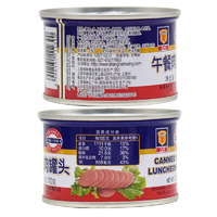 口感鲜嫩！上海梅林 午餐肉罐头170g*4罐 