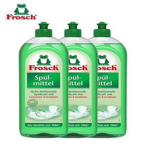 德國進口！Frosch 菲洛施 天然檸檬濃縮洗潔精750mL*3瓶（贈稀釋瓶+海綿刷）