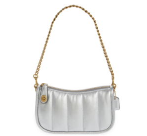 COACH 蔻馳 Quilted Metallic Leather 女士真皮腋下包