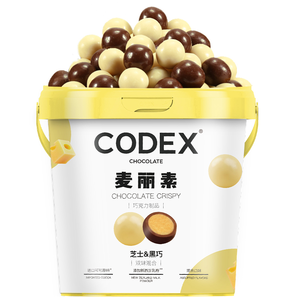 CODEX/库德士 麦丽素纯可可脂白芝士黑巧克力豆 520g