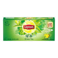13日8點！Lipton 立頓 綠茶  茶葉 沖飲袋泡茶包 2g*25