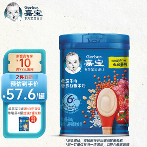 PLUS会员:Gerber 嘉宝 宝宝高铁米糊 250g