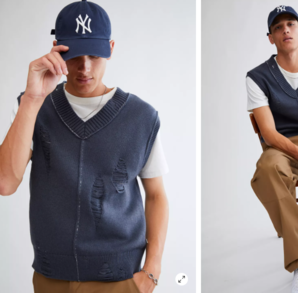 M碼有貨！UO Syd Trashed Sweater Vest 男士毛背心
