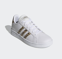 降价！Adidas阿迪达斯GrandCourt豹纹大童款板鞋