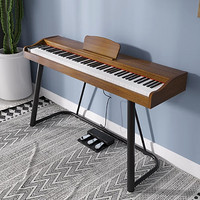 罗威格 便携式电钢琴  L170木纹棕单主机-三踏-力度键-配折叠凳
