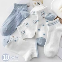 pduwf 夏季透氣短襪 藍色熊熊