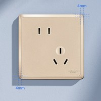 DELIXI 德力西 CD813系列 10A斜五孔插座 金色