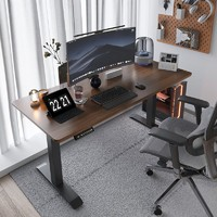 智芯 X1 電動升降桌 桌腿黑色+黑胡桃色桌面 1*6m