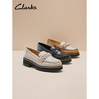 Clarks 其乐 女士牛皮乐福奶油鞋 261703604