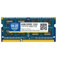 xiede 协德 PC3-10600 DDR3 1333MHz 笔记本内存 8GB 普条