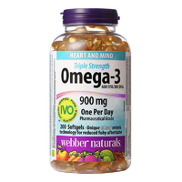 WebberNaturals伟博天然成人DHA高浓度Omega3深海鱼油软胶囊200粒