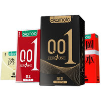 OKAMOTO冈本001黑金超薄组合安全套10片（0.01超薄2片+随机8片）