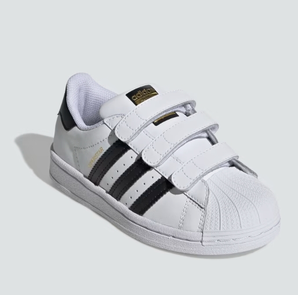 最大35码！adidas Superstar 中童款魔术贴板鞋