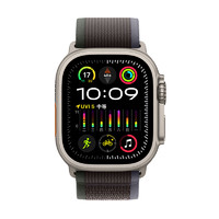 Apple 蘋果 Watch Ultra2 智能手表 GPS+蜂窩版 49mm 鈦金屬 綠配灰色 野徑回環(huán)表帶 S/M