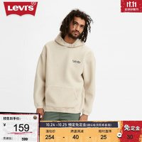 Levi's 李維斯 2023秋季情侶同款連帽衛(wèi)衣經(jīng)典logo落肩寬松 米白色 M