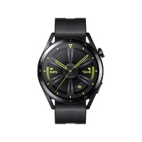 HUAWEI 華為 WATCH GT3 智能手表 46mm 黑色精鋼表殼 活力黑硅膠表帶（北斗、血壓、GPS、血氧、心率）