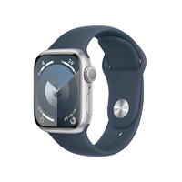 Apple 蘋果 Watch Series 9 智能手表 GPS款 41mm 風(fēng)暴藍(lán)色 橡膠表帶 S/M