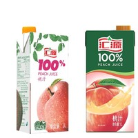 汇源 果汁 100%桃汁浓缩果汁饮料1L*5盒整箱礼盒装 