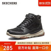 SKECHERS 斯凱奇 高幫男士工裝靴冬季保暖輕便防寒百搭潮流休閑雪地棉鞋男65731 黑色/BLK 43