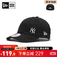 NEW ERA 紐亦華 帽子男女920軟頂彎檐MLB刺繡小標NY休閑透氣棒球帽