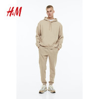 H&M HM男裝衛(wèi)衣秋季休閑舒適簡(jiǎn)約純色柔軟連帽長(zhǎng)袖上衣0970819