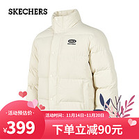 SKECHERS 斯凱奇 戶外短款羽絨服男女同款耐臟冬季立領(lǐng)防風保暖外套運動休閑百搭裝