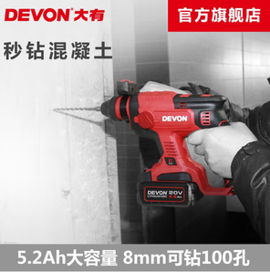 20點(diǎn)！DEVON 大有 電錘角磨電鉆扳手圓鋸組合 5401+2906錘磨-5.0雙電閃充