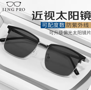 JingPro 镜邦 1.60近视太阳镜（含散光）+时尚GM大框多款可选