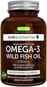 Igennus Healthcare Nutrition Pure & Essential 高吸收性 Omega-3 野生鱼油 1360 毫克 