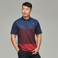 DECATHLON 迪卡儂 polo衫男運(yùn)動(dòng)短袖網(wǎng)球服速干t恤夏季透氣保羅男裝TEN運(yùn)動(dòng)款-酒紅條紋S2434927