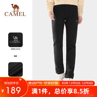 CAMEL 駱駝 戶(hù)外（CAMEL）軟殼褲女保暖加絨長(zhǎng)褲男防風(fēng)防潑水登山褲 A1W1VaV126 黑色 XXL