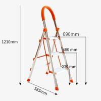 古雷諾斯 N603-01不銹鋼3步梯