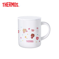 THERMOS 膳魔師 真空不銹鋼水杯 350ml帶蓋 LINE FREIED-JDG-350-LNMWH