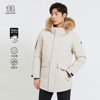 KOLON SPORT KOLONSPORT可隆男女羽絨衣冬季保暖中量戶外保暖運動防潑水鵝絨羽絨服 灰褐GE-男190/3XL