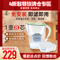 BRITA 碧然德 濾水壺去水垢2.4L凈水器1壺8濾芯限量