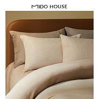 MIDO HOUSE 銘都家居 Plus會(huì)員：MIDO HOUSE雙面牛奶絨四件套霧藕粉配硬糖粉 1.5/1.8m床單款