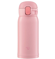 ZOJIRUSHI 象印 水瓶 一键式不锈钢马克杯 无缝 SM-WA36-PA 桃粉色 0.36L